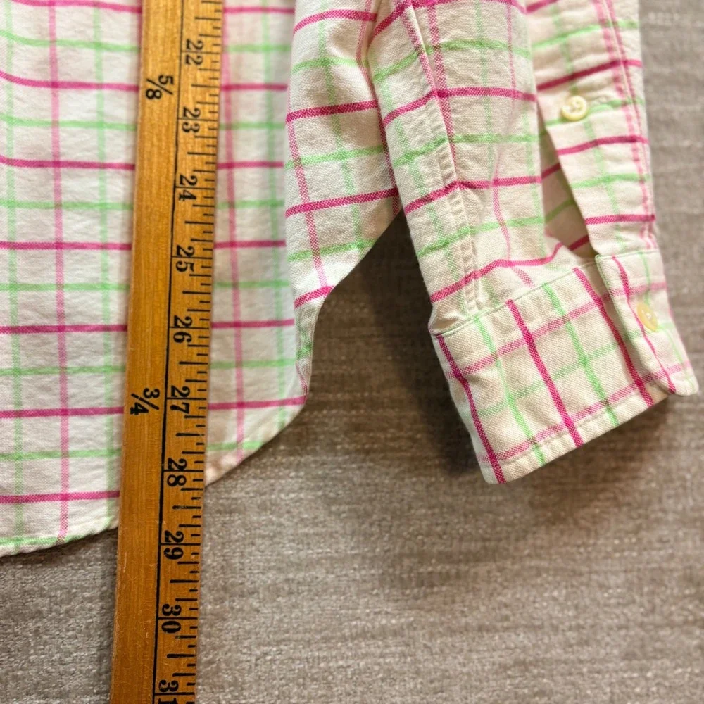 Polo‎ Ralph Lauren Mens 16.5 LG Classic Fit Pastel Shirt Pink Green Check Easter